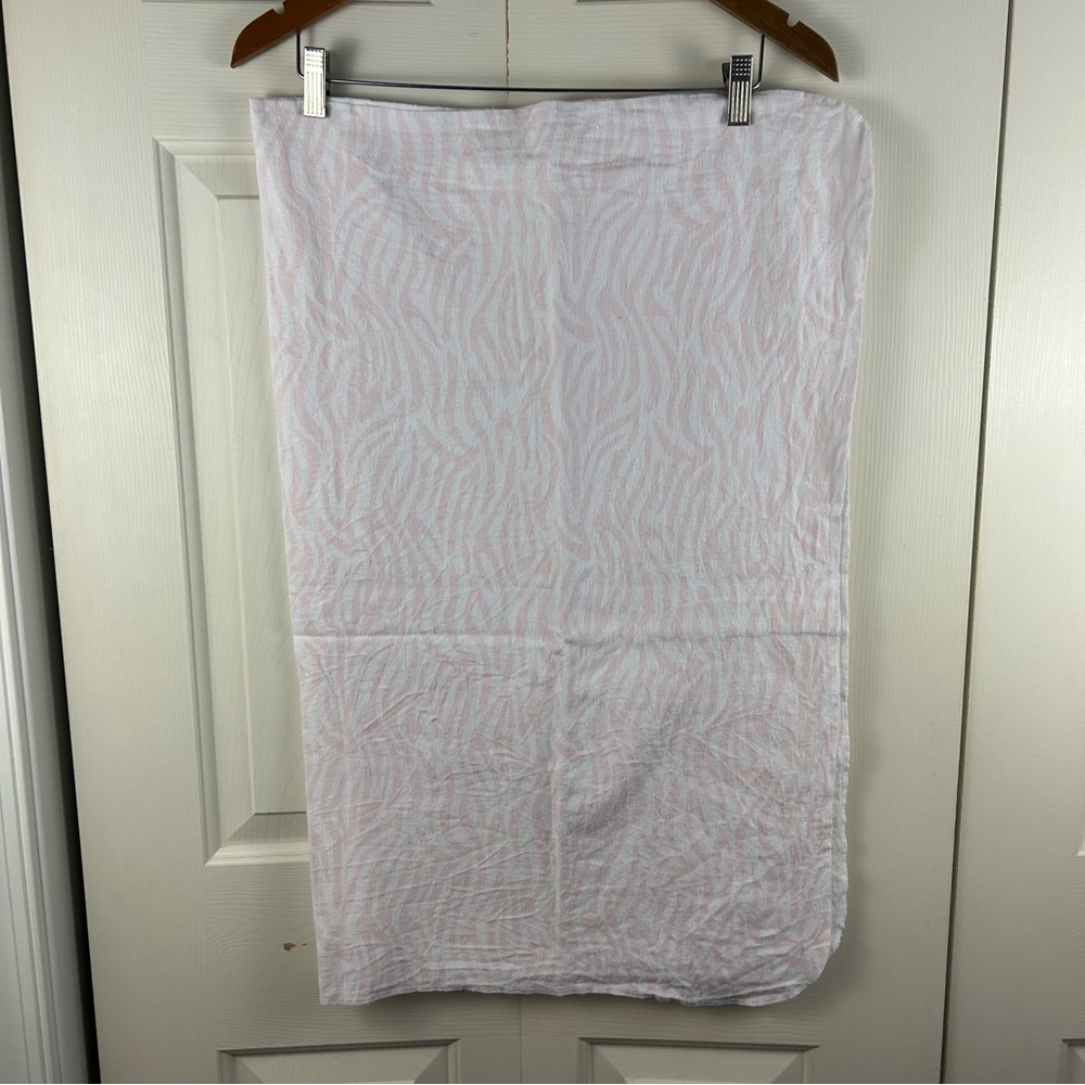 Carter's Pink White Zebra Print Baby Receiving Blanket Flannel Cotton Thin - Picture 2 of 8